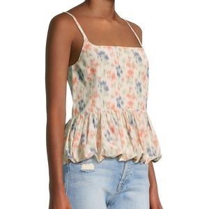 Rebecca Taylor Emma Floral-Print Peplum Cami, Size 8